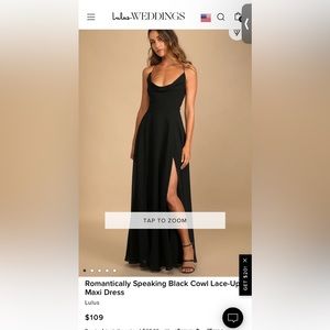 Black Lulu’s bridesmaids dress NWT